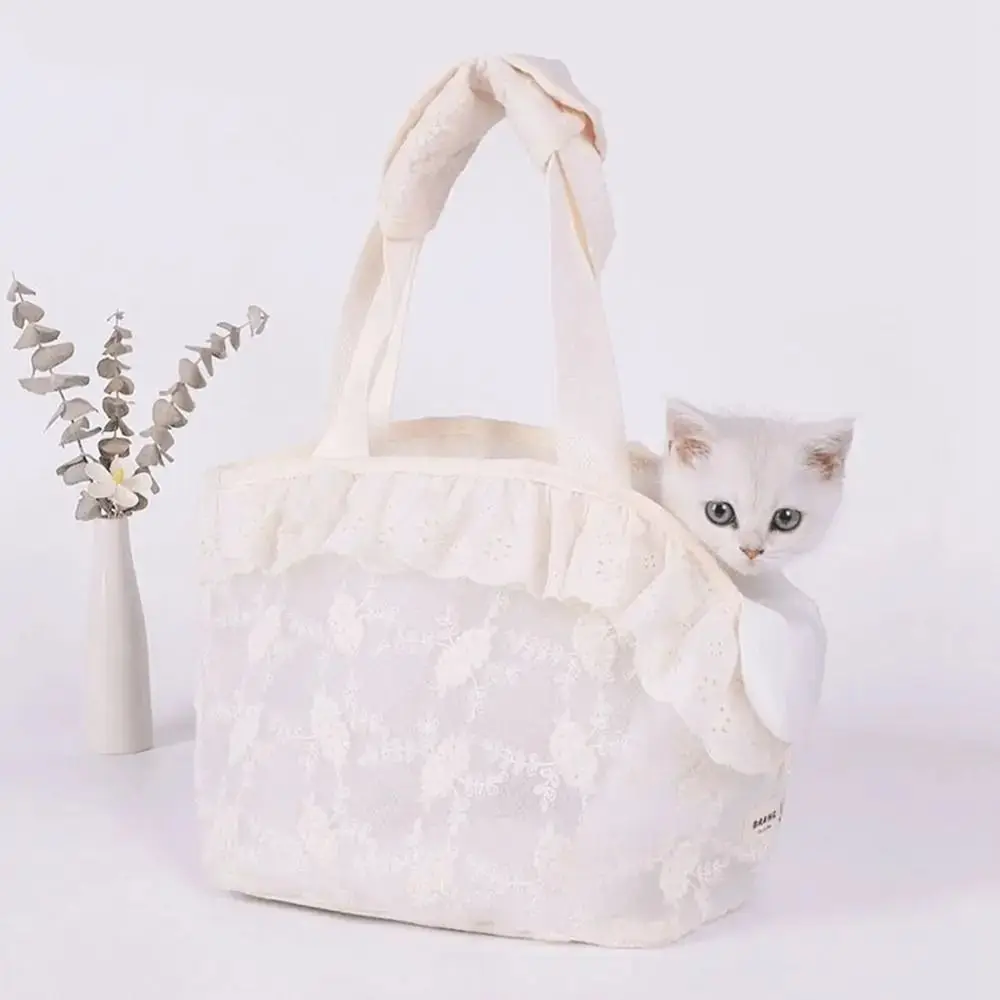 

Lace Mesh Pet Cat Carrier Bag Portable Large Capacity Puppy Carrying Bag Breathable Multi-function Cat Handbag Chihuahua