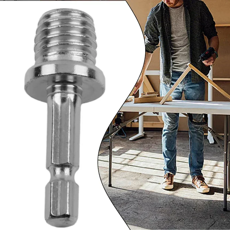 M14 Threaded Electric Drill Angle Adapter Hexagon Shank Grinding Machine Polishing Disc Hexagon Bar Conversion Tool Accessories