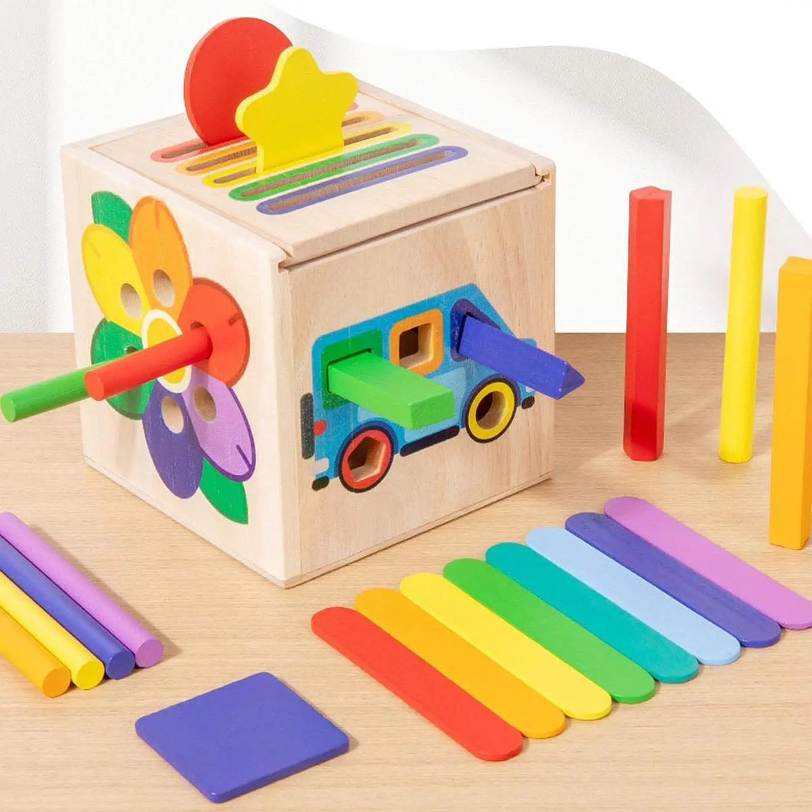 Brinquedo classificador de forma de cor, caixa de correspondência de classificação de forma, aprendizagem precoce, educacional, classificação de caixa classificadora de brinquedos para crianças