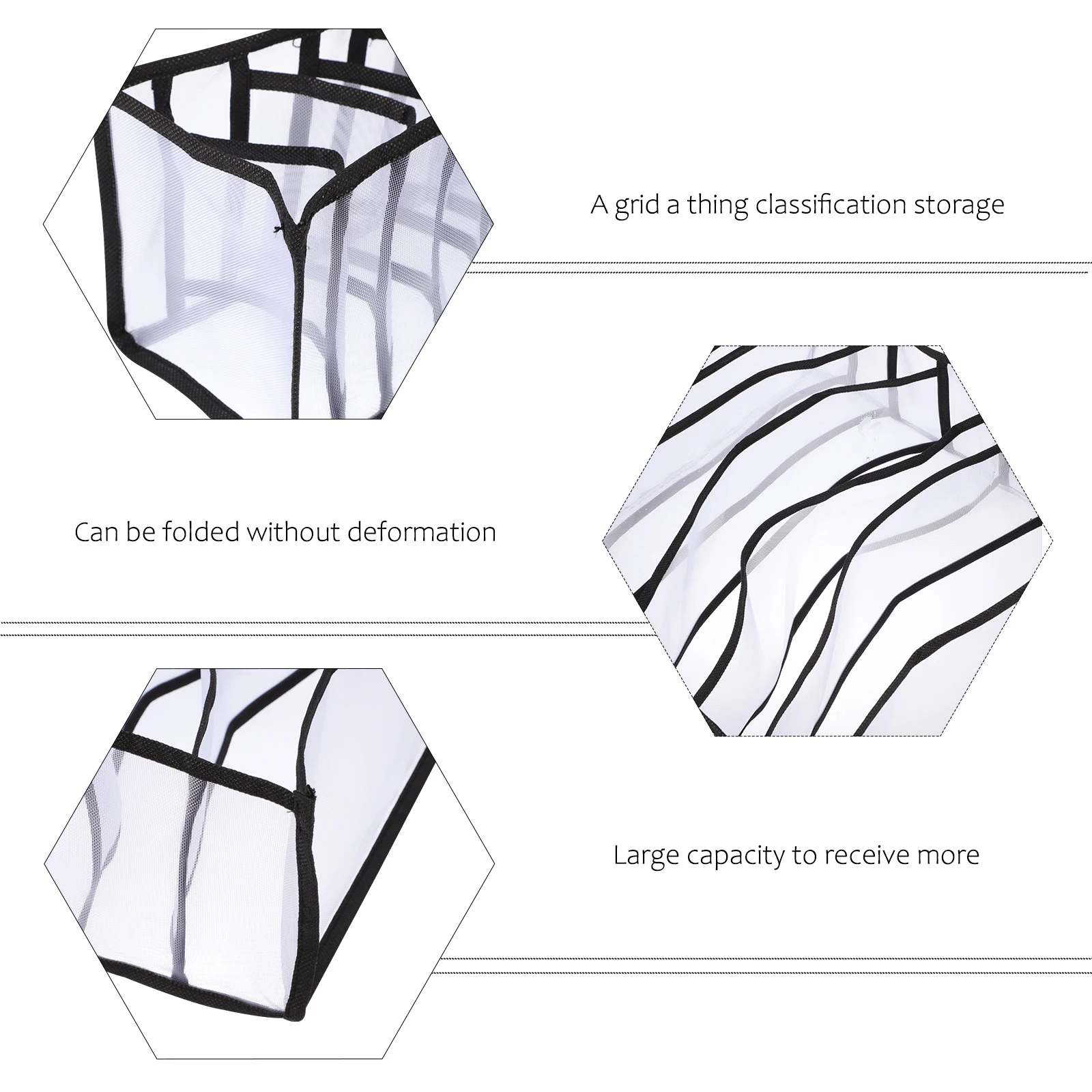 

Underwear Socks Storage Box Organzier Bin Home Organization Tray Nylon Material Multiple Grids Design Keep Room Tidy