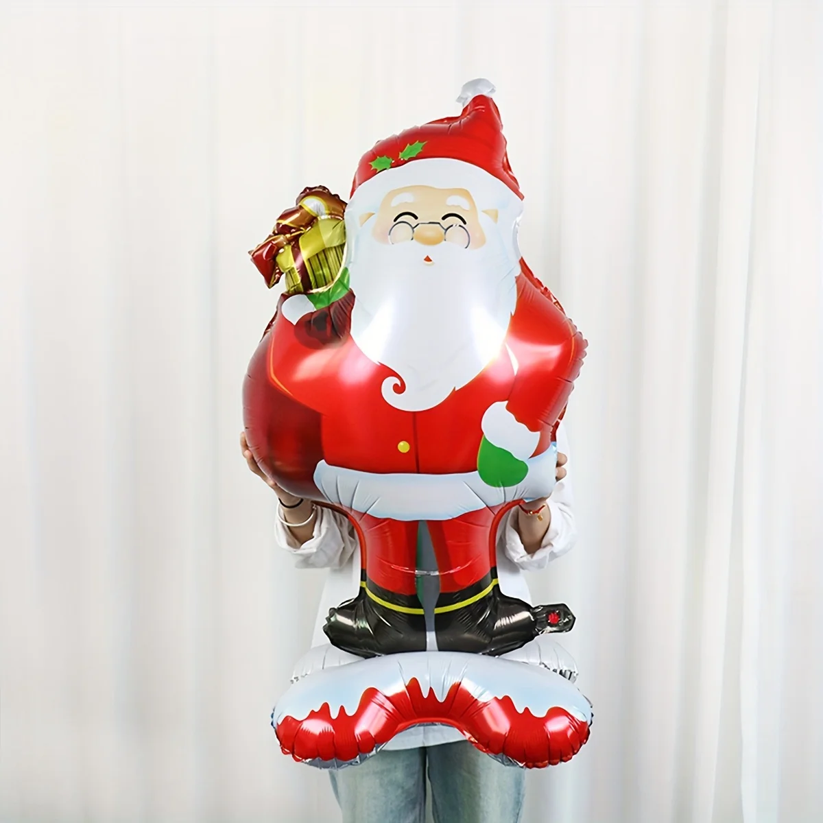 1pc New Extra Large Standing Santa Claus Foil Balloon Christmas Holiday Party Decoration New Year Birthday Supplies Easter Gift