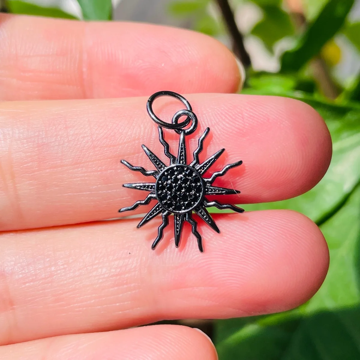 5pcs Small Size Zirconia Pave Sun Charm Trendy Exquisite Pendant for Bracelet Necklace Earring Waist Jewelry Handcraft Making