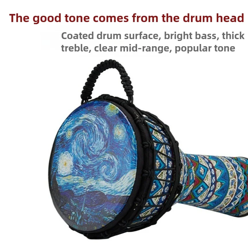 PVC African Drum 11 Inch Beginners Practice Easy Learn Djembe Drums Anti-slip and Wear-resistant Percussion Instrument