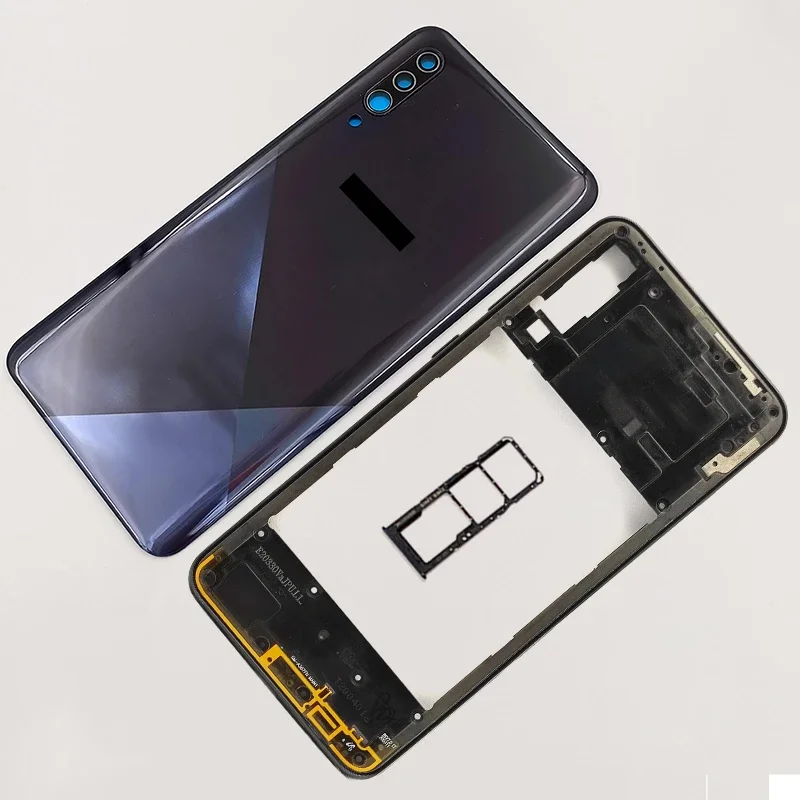 Telaio centrale per Samsung Galaxy A30S A307 A307F A307FN A307G Custodia con pulsanti laterali + Cover posteriore batteria posteriore