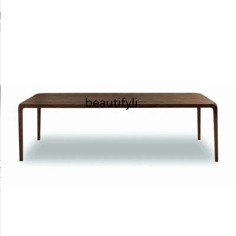 z1qNorth America Imported Black Walnut Wood Table Nordic Simple Modern Rectangular Wax Oil Table Solid Wood