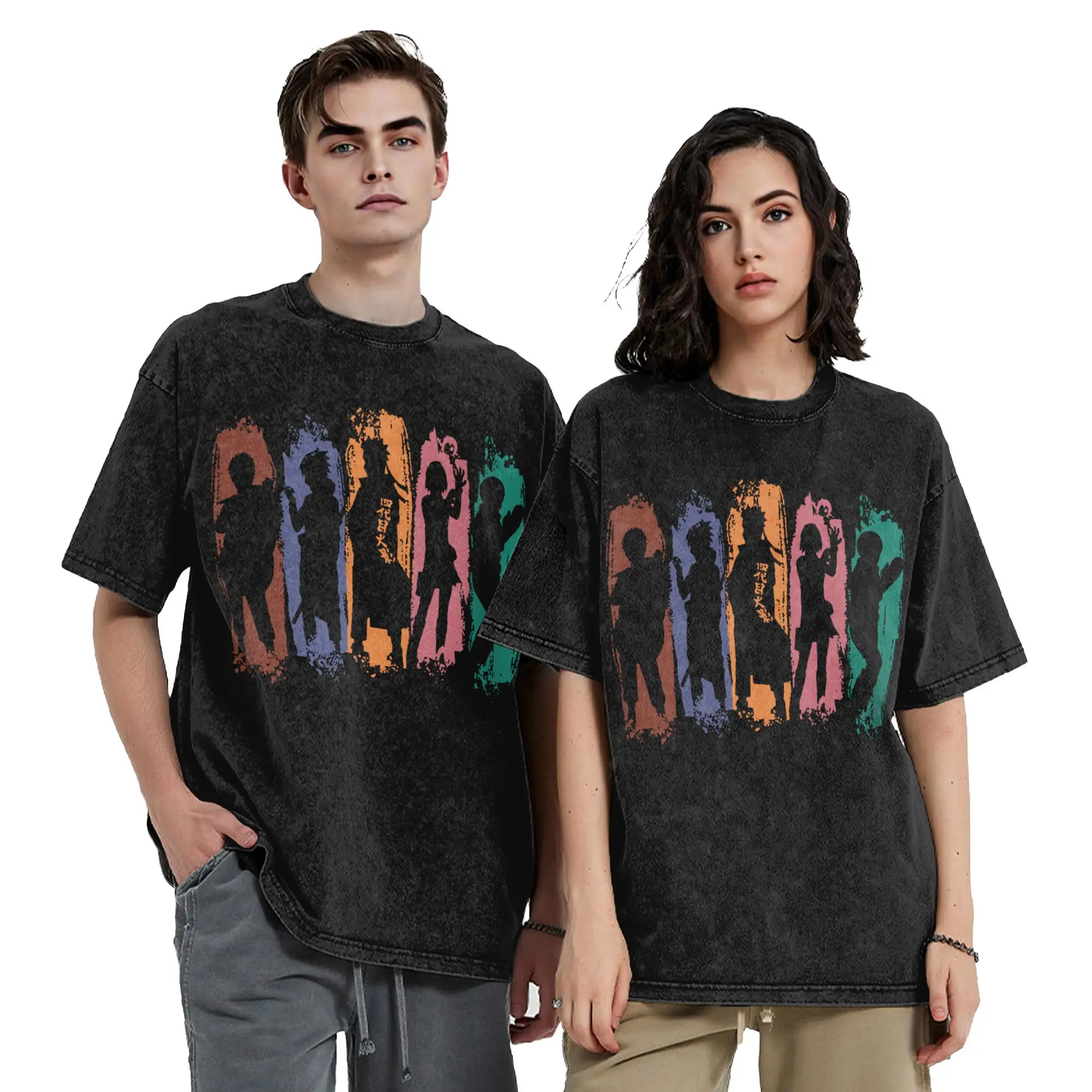 Narutoes Shadow Of Ninja Washed T Shirts Streetwear Hip Hop Cool T-Shirts Tees Tops for Men Women Cotton Harajuku Summer