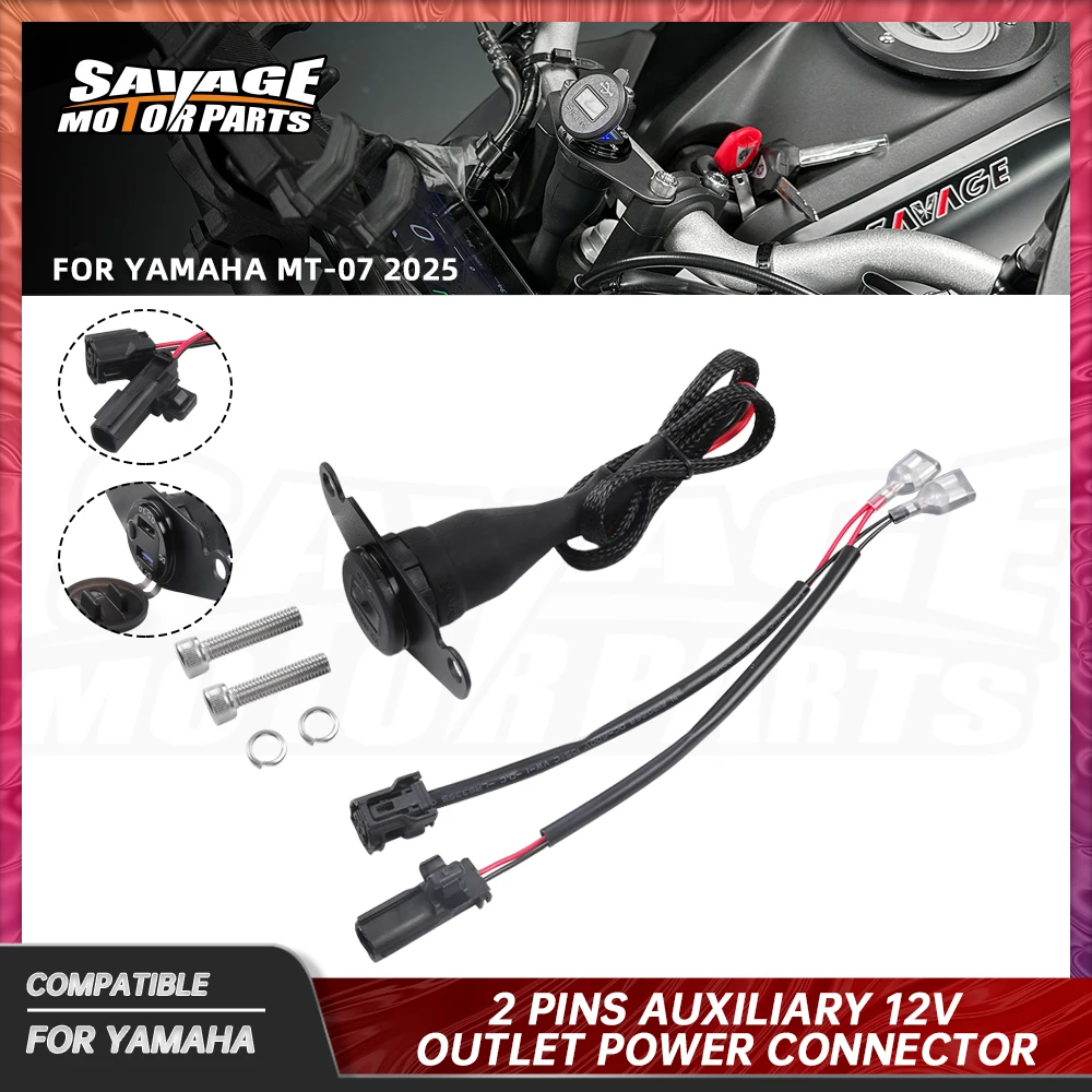 

MT07 2025 3.0 Quick USB Charger 2 Pin Power Outlet Connector For Yamaha MT-07 MT 07 Motorcycle Auxiliary Power Cable Adapter