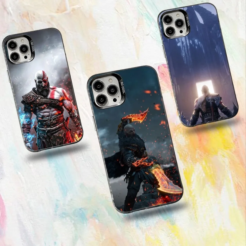 

Game G-God of War Phone Case For iPhone 16,15,14,13,12,11,Mini,Pro,SE,MAX White Matte Shockproof Cover