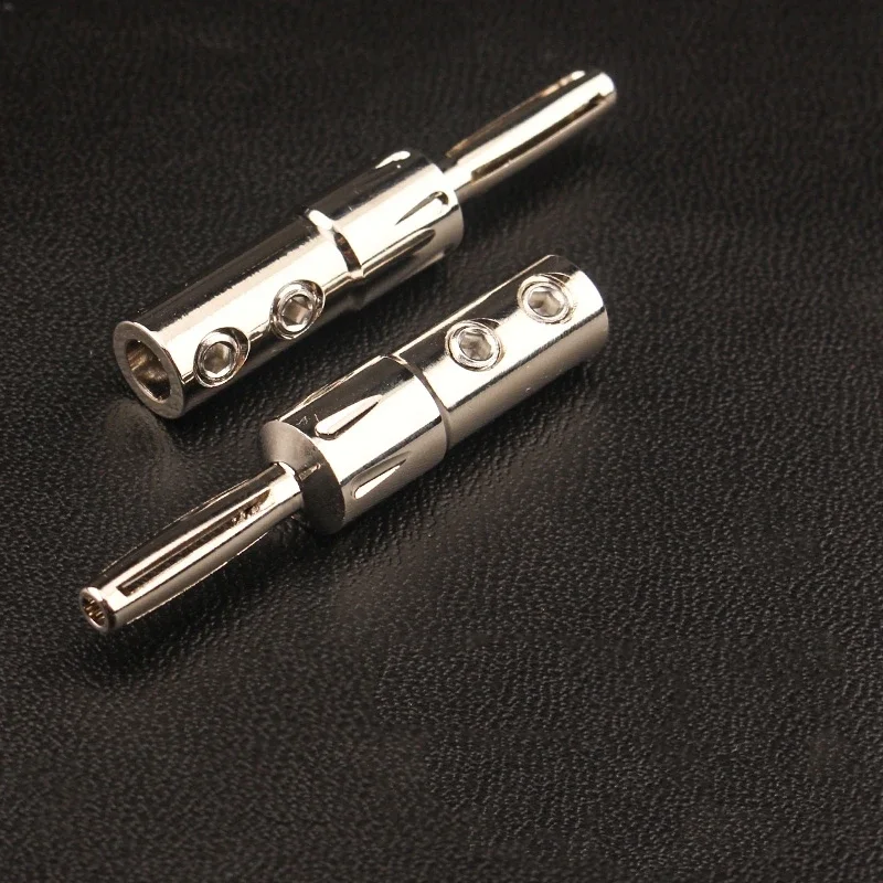 8 Uds conector de Cable de altavoz sin soldadura con conector Banana chapado en rodio adaptador de Audio HiFi