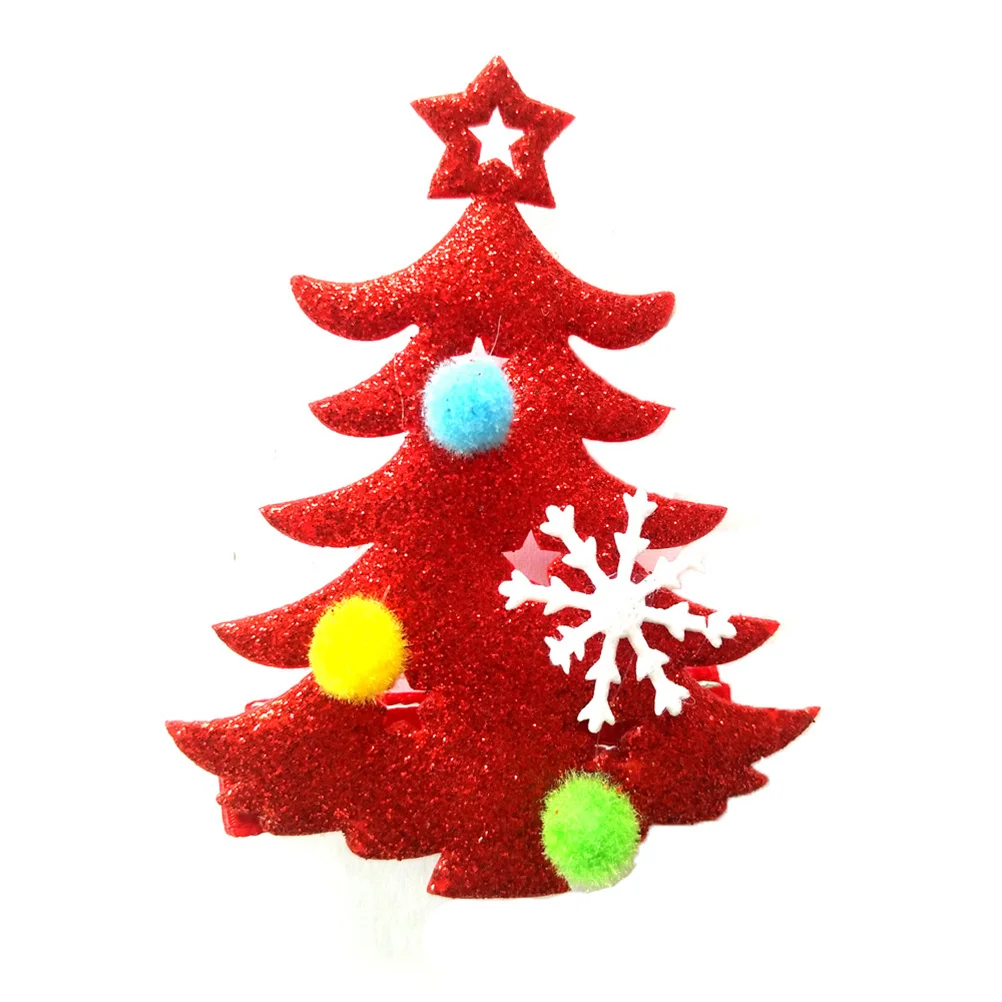 

10Pcs Christmas Tree Style Pet Hair Clips Mixed Color Dog Cat Bowknot Barrette Headwear Decoration Pet Hair Clips