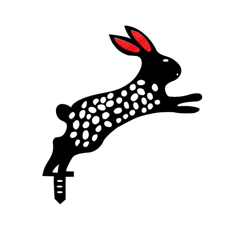 2D อะคริลิคกระต่าย Stake รูปแบบ Silhouette สัตว์ที่สมจริง Yard Art Bunny รูปปั้นตกแต่งกลางแจ้งสำหรับสนามหญ้าลานสวน
