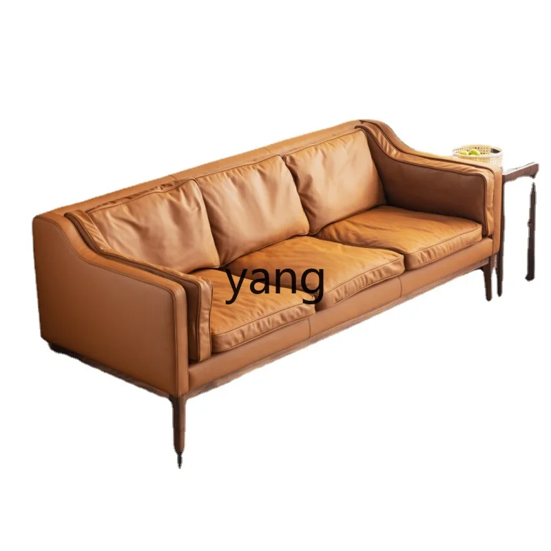 

CX Retro Affordable Luxury Living Room Modern Simple Small Apartment Three-Seat Single Leather Sofa