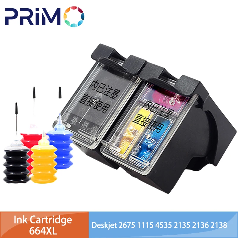 664 XL 664XL Refillable Ink Cartridge Compatible for HP664 for HP Deskjet 1115 2135 3635 2138 3636 3638 4535 4536 4538 4675 4676