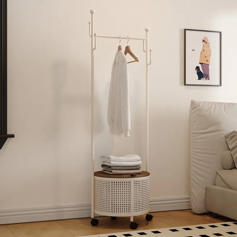Portable Metal Coat Rack Floor-Standing Multi-Functional All-in-One Bedroom Entryway Home Clothes