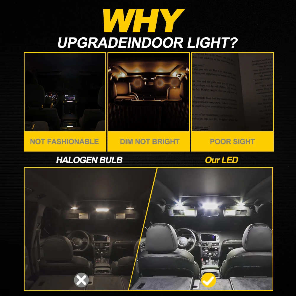 10 قطعة Canbus LED الداخلية خريطة قبة جذع القراءة ضوء عدة لتويوتا كورولا 2002- 2005 2006 2007 2008 لوحة رقم السيارة لمبات