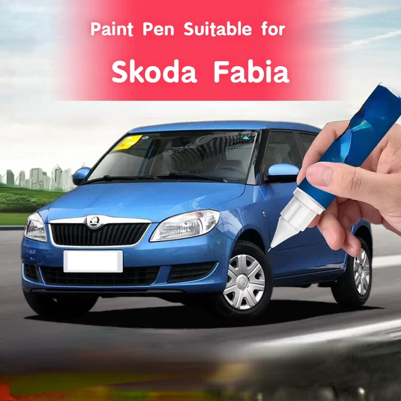 Paint Pen Suitable for Skoda Fabia Paint Fixer Icy Navy Blue Pop Yellow Candy White Original Car Paint Scratch Fabulous Repair