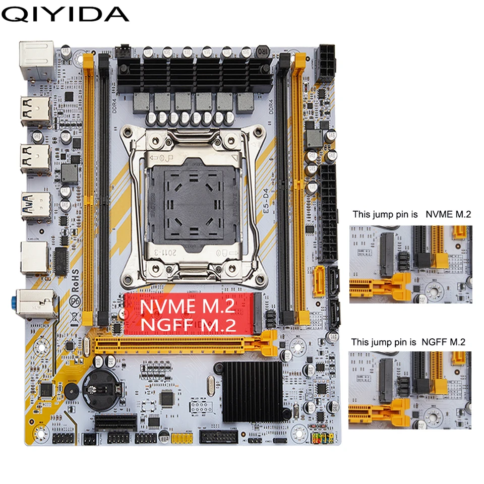 QIYIDA X99 motherboard set E5 2630 V4 1x16GB DDR4 REGECC memory