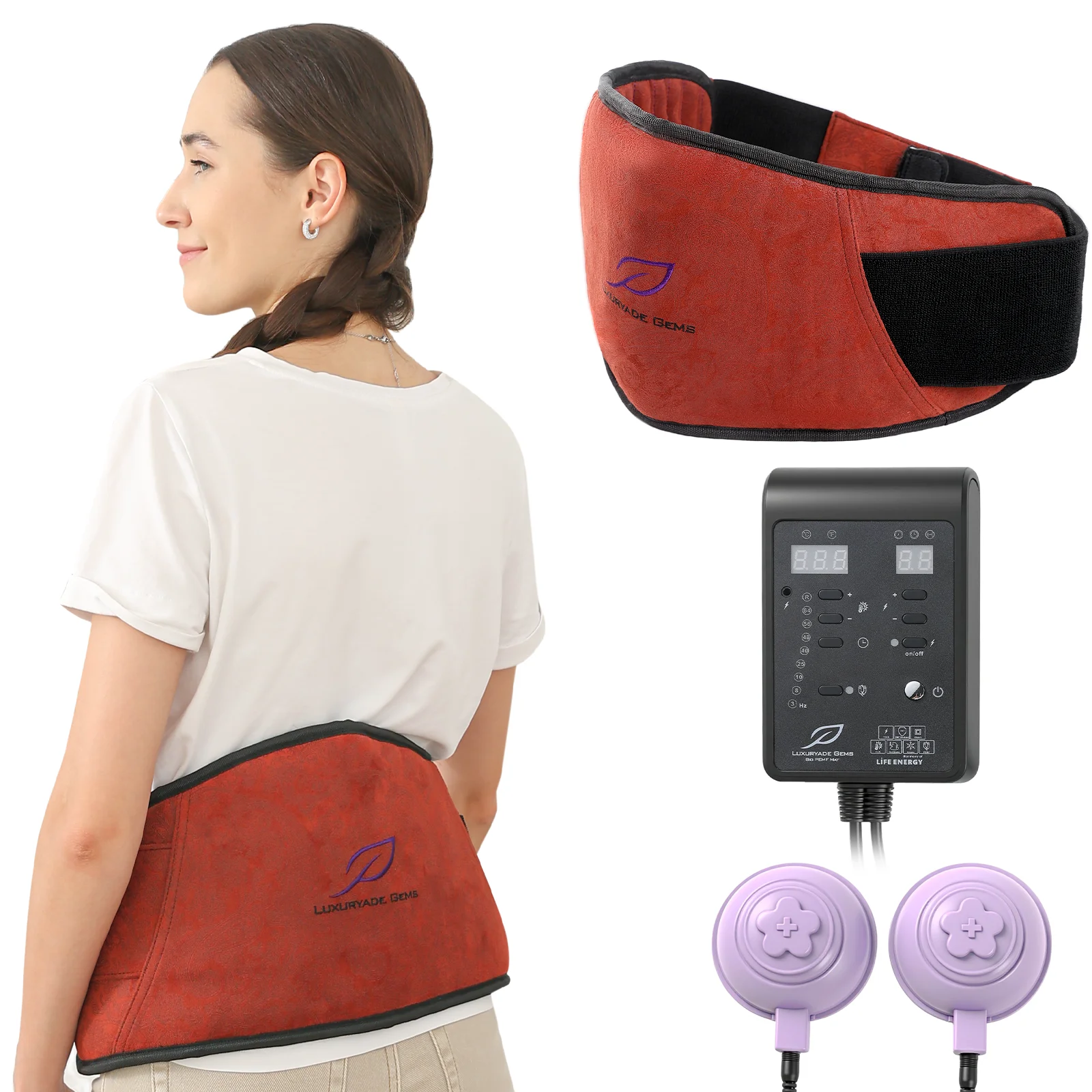 

Роскошный D65 аметист PEMF терапевтический пояс инфракрасный нагревательный массажер нефритовый кристалл чакра турмалин пояс с драгоценными камнями