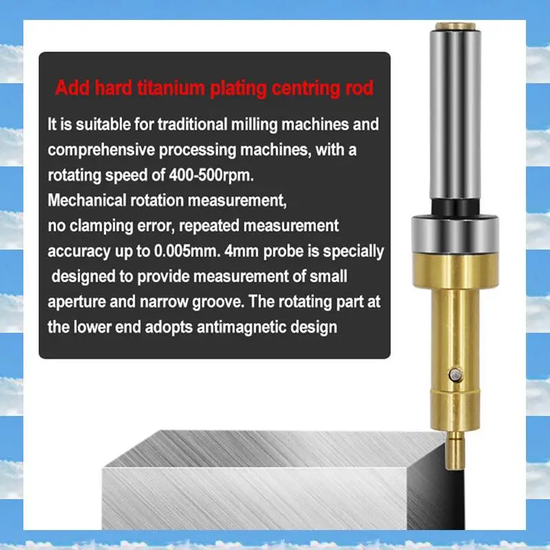 

A11I 5X Precision Titanium Non-Magnetic Mechanical Edge Finder Center Finder Touch Point Sensor For CNC Machine