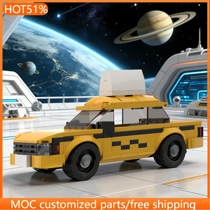 184 pièces Blocs de construction modulaires MOC Taxi de transport, conception créative, briques technologiques populaires, DIY, jouet de festival, cadeau