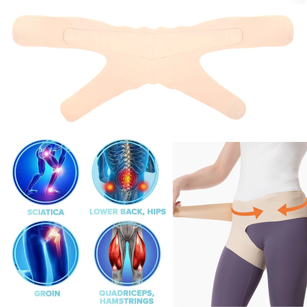 OZZOMM Ultra Thin Hip Brace for Sciatica Pain Relief, Thigh Compression Sleeve Wrap for Hamstring & Groin Support, Men & Women view 2