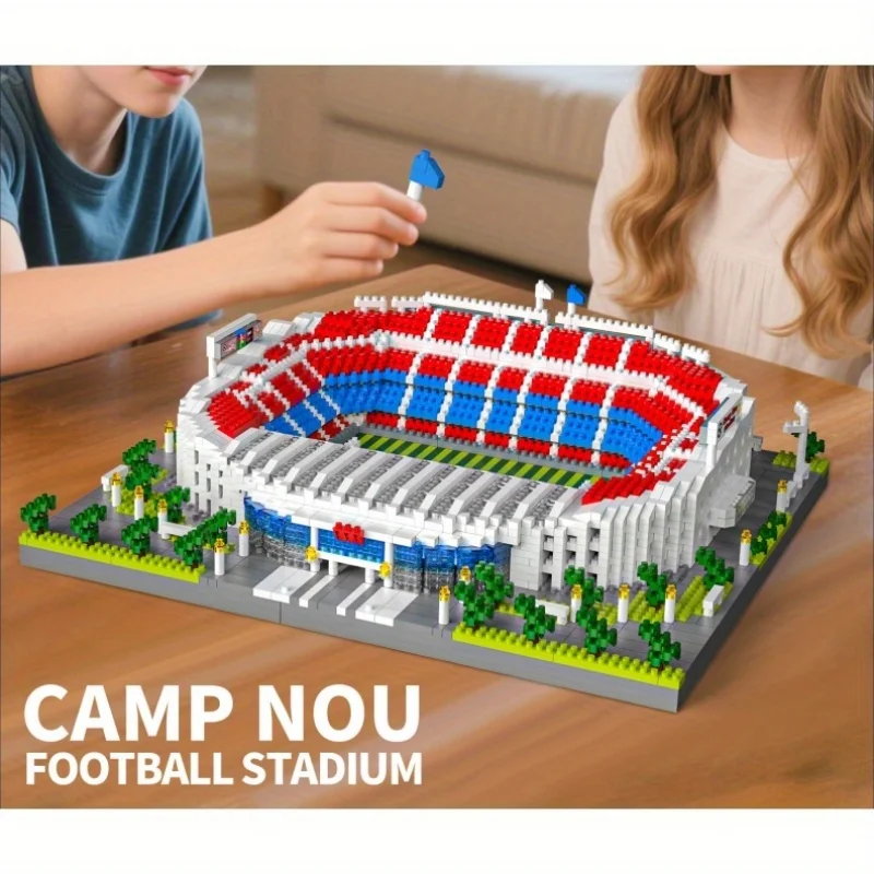Real Madrid Bernabeu Stadium Building Blocks, oltre 3000 pezzi Kit modello 3D per adulti, regalo di calcio su larga scala fai-da-te per la decorazione della casa dei fan