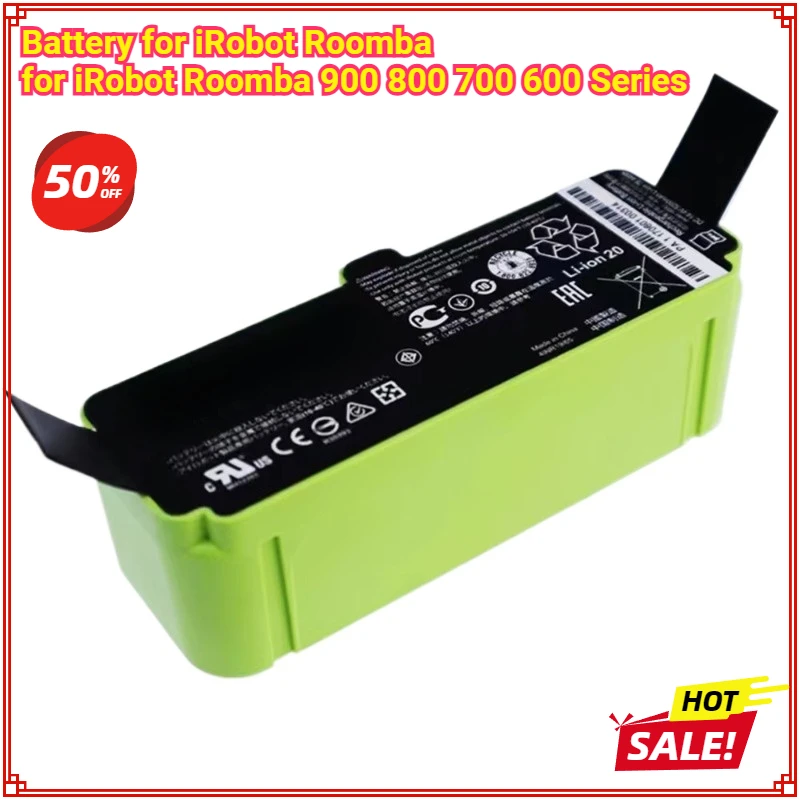 

For IRobot Roomba 14.4V 1800/5200mAh Battery Roomba 600 700 800 900 Series Vacuum Cleaner IRobot Roomba 655 780 805 890 960 Part