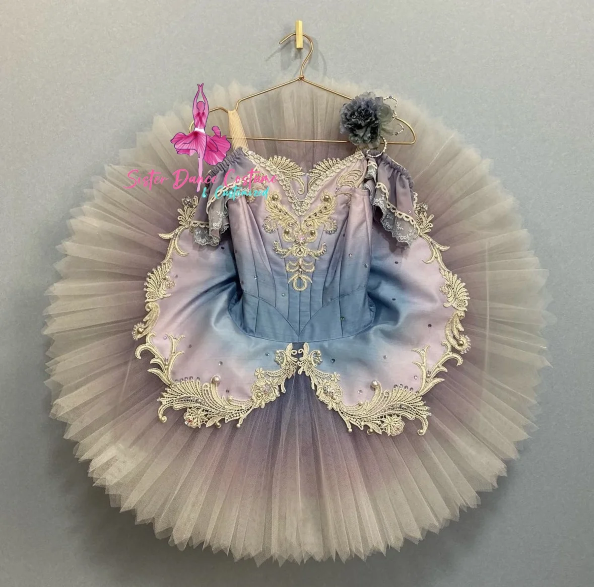 2024 Professional custom classical ballet TUTU short skirt adult children lavender performance contest dress women's costume