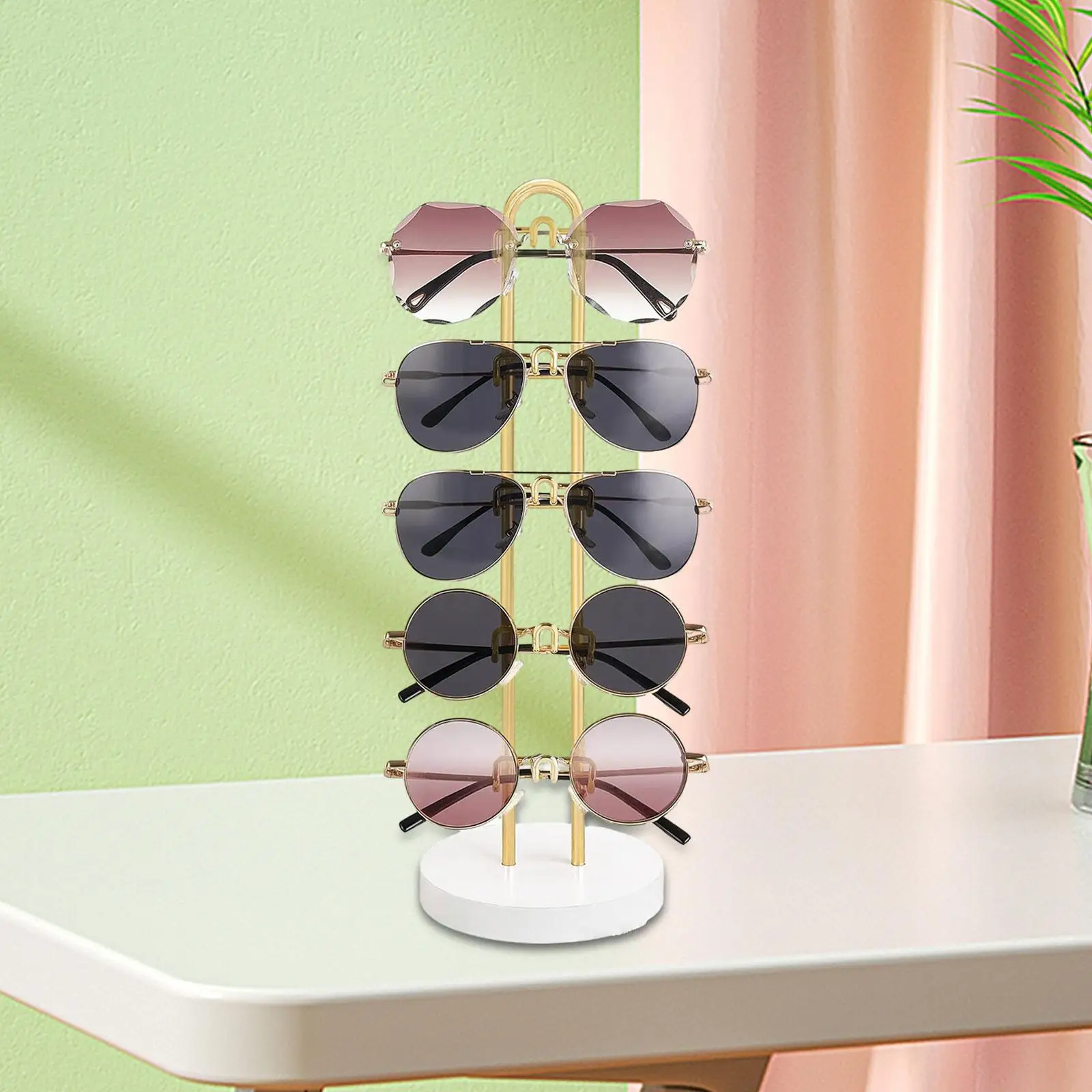Sunglasses Display Holder Iron Rotating Base Organizer Rack Eyewear Glass Stand for Retail Store Room