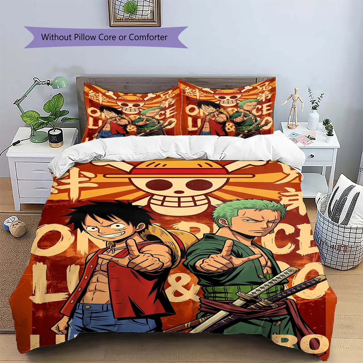 One Piece Pillowcase & Duvet Cover Set | One Piece Custom Bedding | Gift for Fans YUN6511