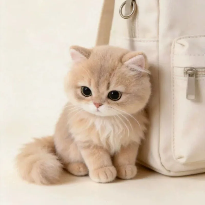 15cm Golden British Shorthair Cat Plush Keychain Bag Y2K Pendant Stuffed Animal Kawaii Backpacks Charm Gift For Kids Girl Gift