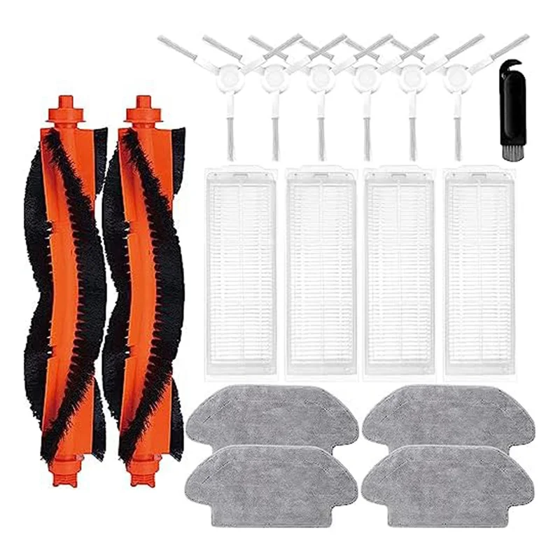 

A17F-For Xiaomi Robot Vacuum S12 & Vacuum Mop 2S Robot Vacuum Cleaner, Main Side Brushes Filters Mop Wipes