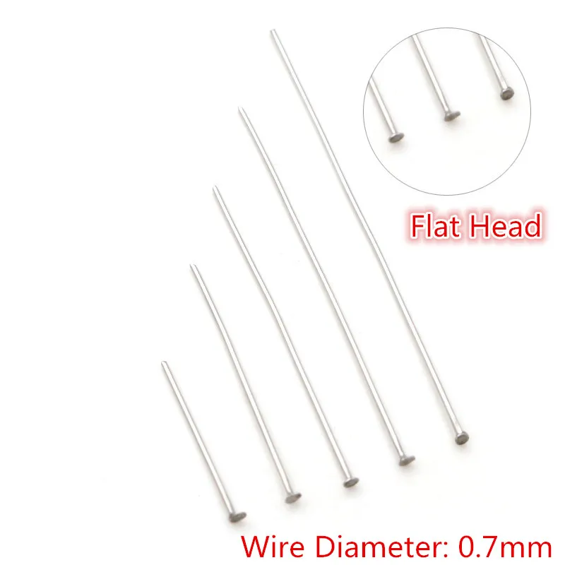100 Stück 20-70mm kein verblassen Edelstahl Schmuck Herstellung Pins Kugelkopf Augen kopf/Flach kopf Pins DIY Schmuck Herstellung Zubehör