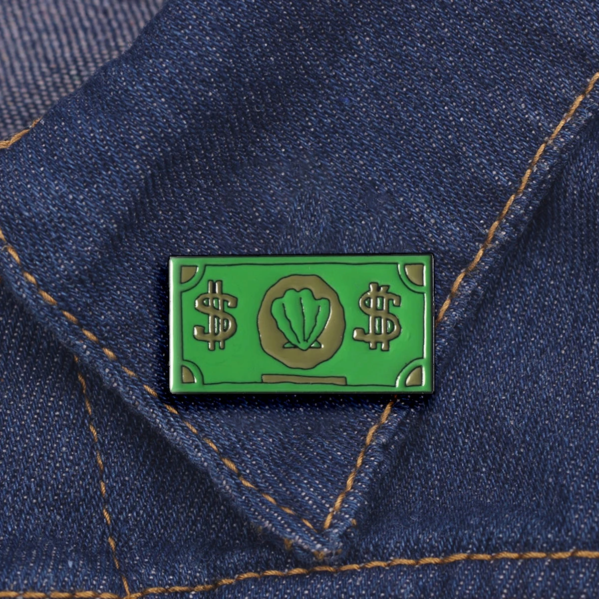 Kreatywna Broszka Emaliowana w Kształcie Banknotu z Kreskówki, Zielona, Urocza, Zabawna, Odznaka do Plecaka, Kapelusza, Odzieży, Przypinka do Klapy, Biżuteria Cosplay, Prezent dla Przyjaciół