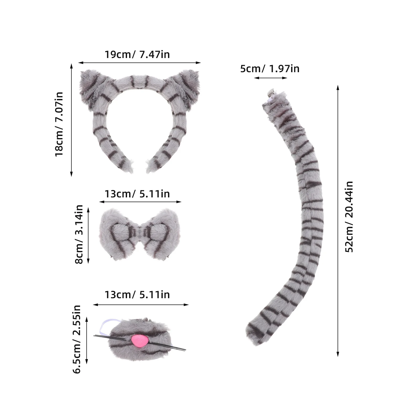 1 set Kat Print Hoofdband Dierenoren Kostuum Accessoire Voor Carnaval Party Halloween Cosplay Kids Prestaties Props Multi-Gebruik