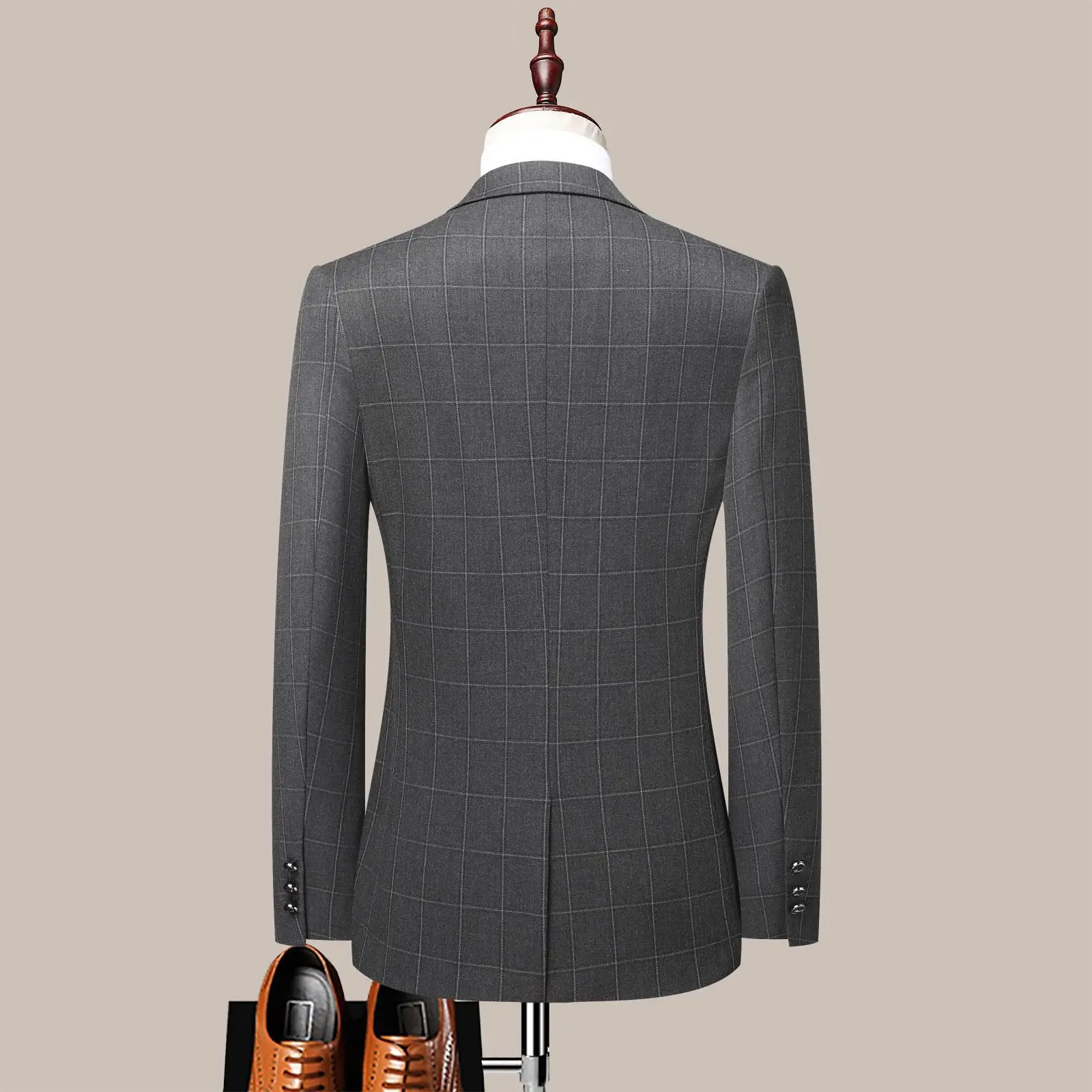 (155) Customized Business Men's Suits for Autumn and Winter New Plaid Fashion Urban Men's Suits