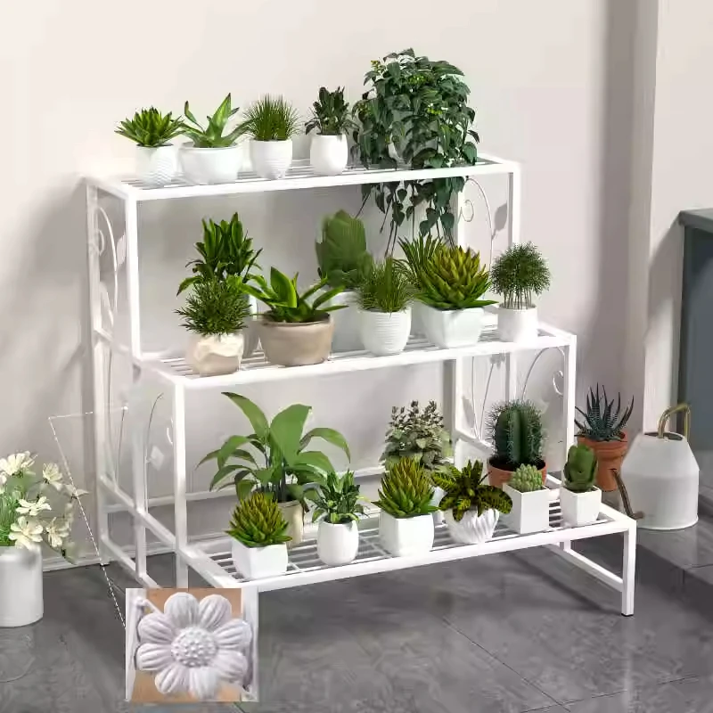 ZAesthetics Modern Flower Rack Balcony Living Room Storage Flower Rack Light Luxury Accessories Minimalist Plantenrek FurnitureZ