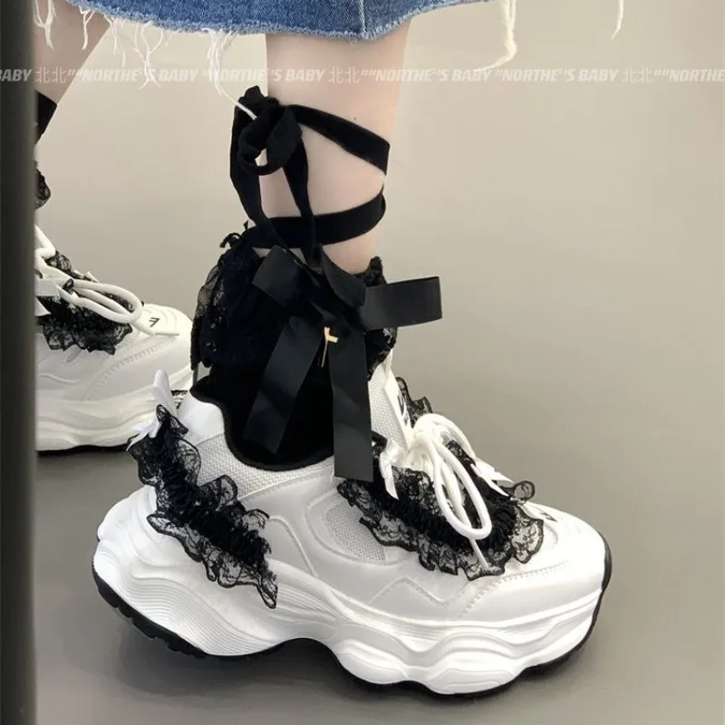 Warrior Original Brand Clunky Sneaker for Girls Y2k Unique Applique Platform Casual Sneakers High Street Fashion Lolita Shoes view 4