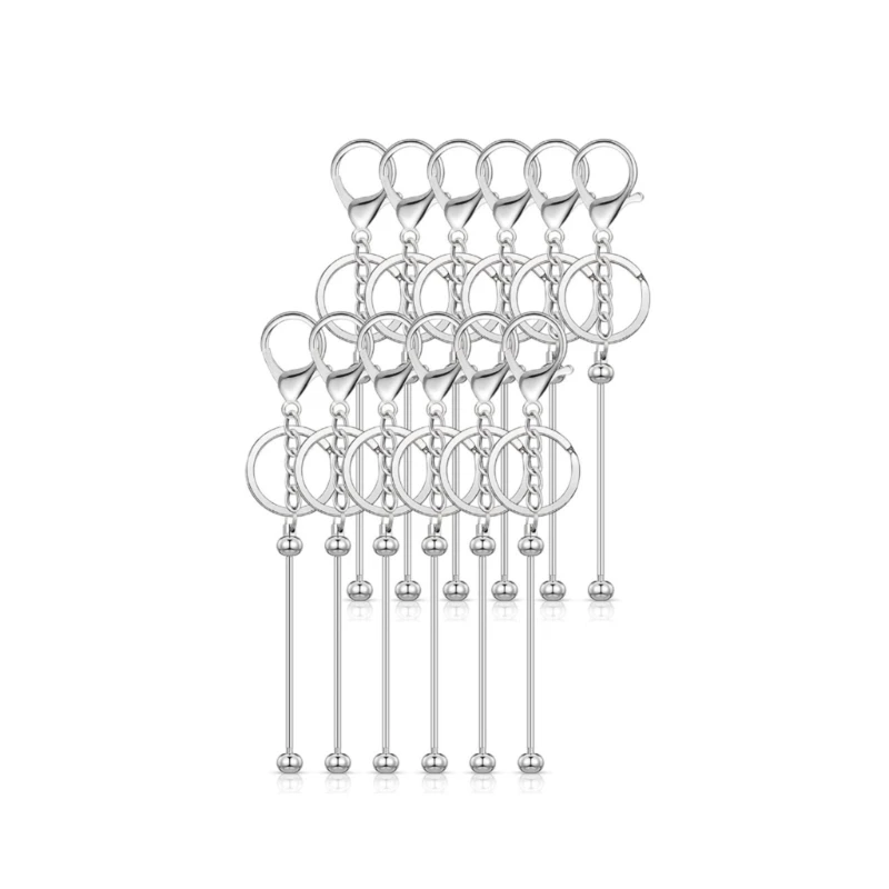 Sturdy 12 Pcs Alloy Pendant for Beaded Keychains Customizable Craft Set Supplies for Creating Unique Key Accessories