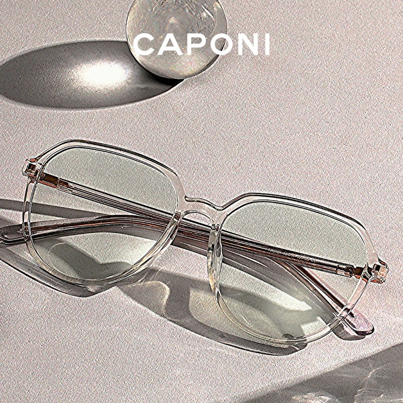 

CAPONI TR90 Transparent Frames For Women Fashion Trendy New Brand Design Glasses Frame Anti BLue Ray Computer Eyeglasses JF2121