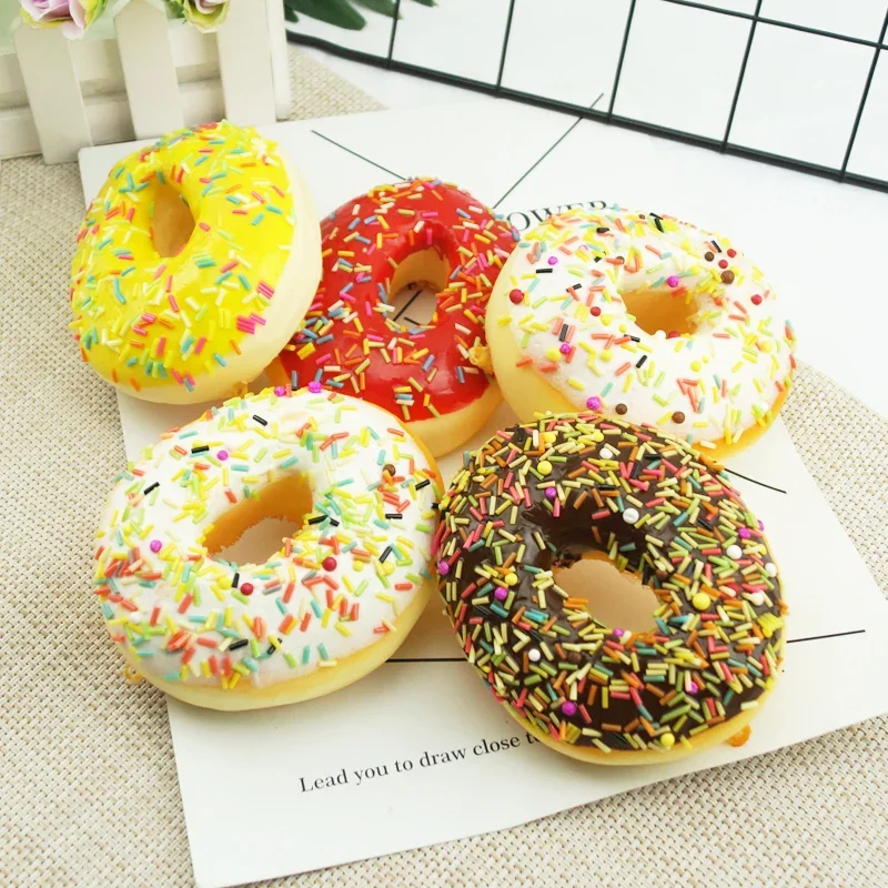 10CM Artificial Donut Food Chocolate Cake Sweet Roll Artificial Mini Squishy Donut Simulation Model Photography Decoration Props