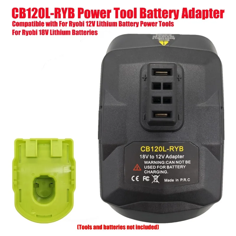 

For Ryobi 18V Lithium Batteries CB120L-RYB Battery Adaptor Converter Compatible with For Ryobi 12V Lithium Battery Power Tools