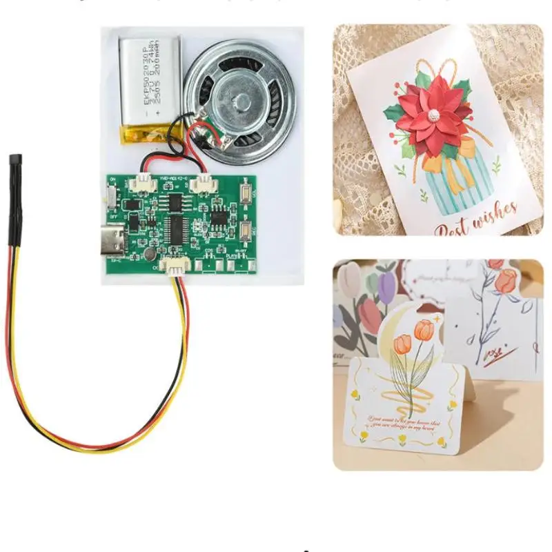 1Pcs 8M USB Recordable Birthday Card Music Voice Module Chip Designed for Voice Audio Toy Greeting Card DIY Recording And