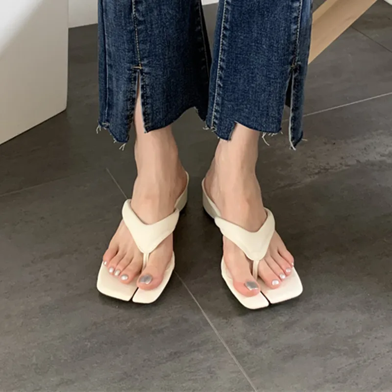 Bailamos Summer Fashion Open Clip Toe Mules Women Slippers Sandals 2023 High Quality Low Heels Flip Flops Beach Slides Shoes Mu