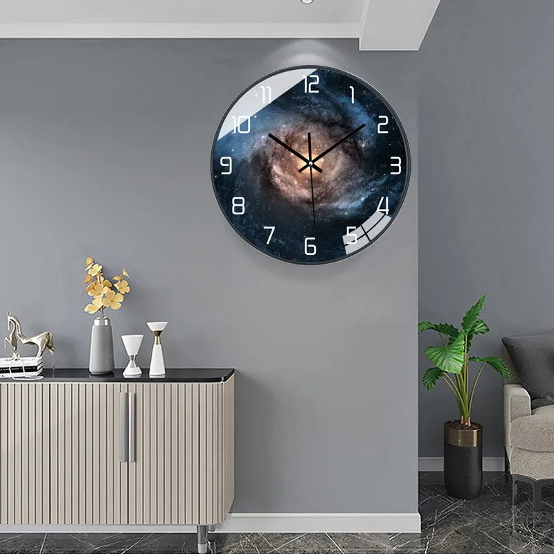 Relojes de pared creativos de estilo europeo para sala de estar, reloj perforado gratis, reloj de cuarzo silencioso para el hogar, reloj Digital