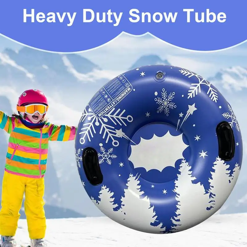 Snow Tubes For Sledding Heavy Duty Snow Toys Snow Sleds Thickened Heavy Duty Sleds For Winter Cold-Resistant 35.4 Inch Snow Tube