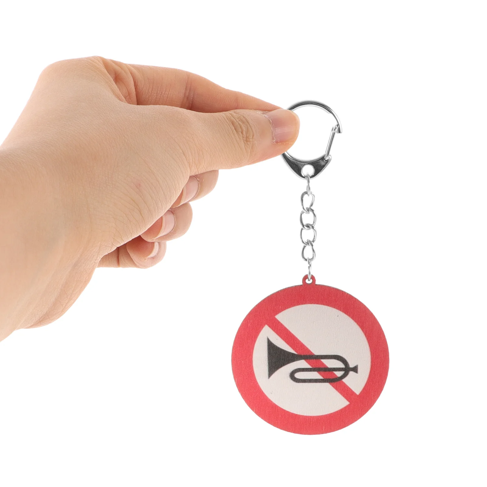 

Traffic Sign Keychain No Honking Pendant Creative Key Ring Bag Hanging Ornament Car Key Decoration Traffic Sign Keychain