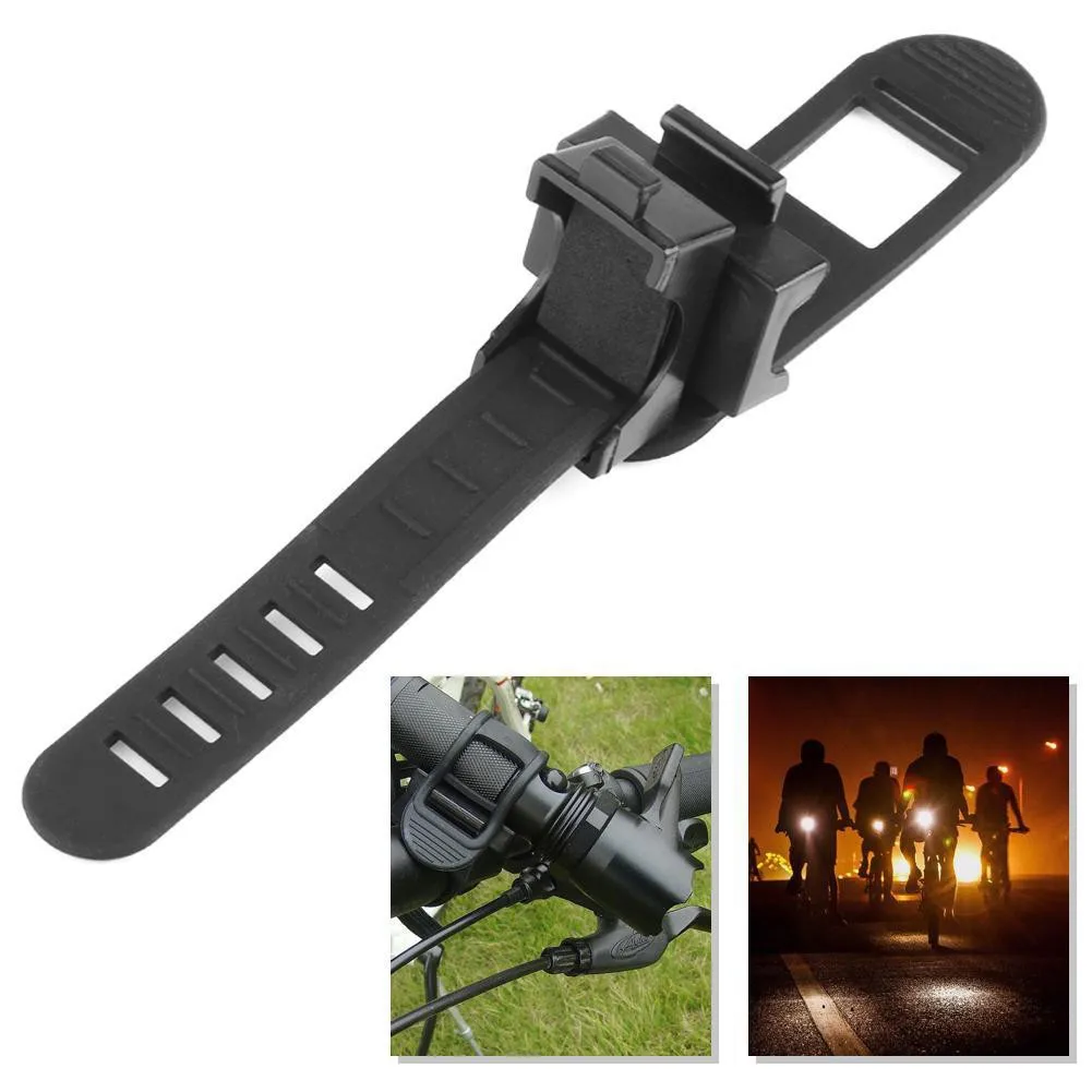 Bike Light Clamp Adjustable 360 Degree Rotatable Bicycle Grip Mount Clip Flashlight Bracket LED Torch Lamp Holder Strap-style