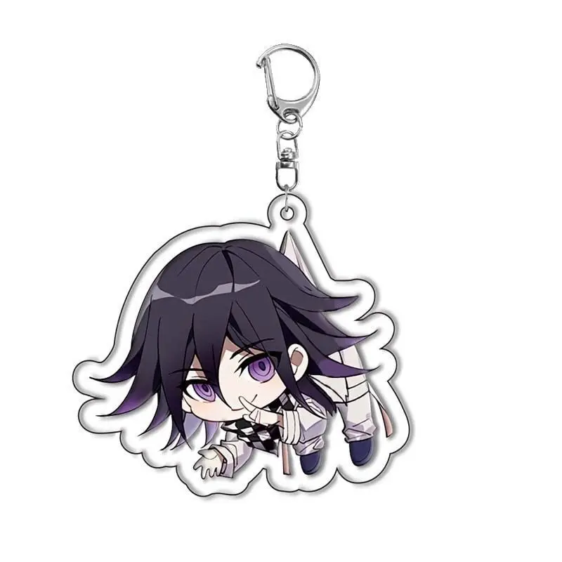 Danganronpa Q Version Anime Keychain Kokichi Oma Nagito Komaeda Acrylic Key Chain Woman Kawaii Bag Pendent Decor Toy Accessories