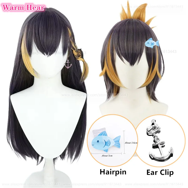 Vtuber Synthetic NIJISANJI EN ILUNA Petra Gurin Cosplay Wig 75cm/30cm Cute Wig Heat Resistant Hair OBSYDIA Halloween Party Wigs